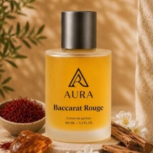 عطر أورا باكارات روج AURA Baccarat Rouge – عطر رجالي فاخر بنفحات الزعفران والعنبر والأخشاب