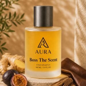 عطر أورا بوس ذا سينت AURA Boss The Scent – عطر رجالي فاخر بنفحات الزنجبيل والجلد والأخشاب