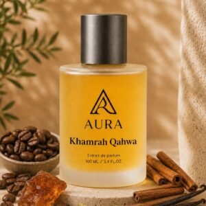 عطر أورا خمرة قهوة AURA Khamrah Qahwa – عطر رجالي فاخر بنفحات القهوة والتوابل والفانيليا الدافئة