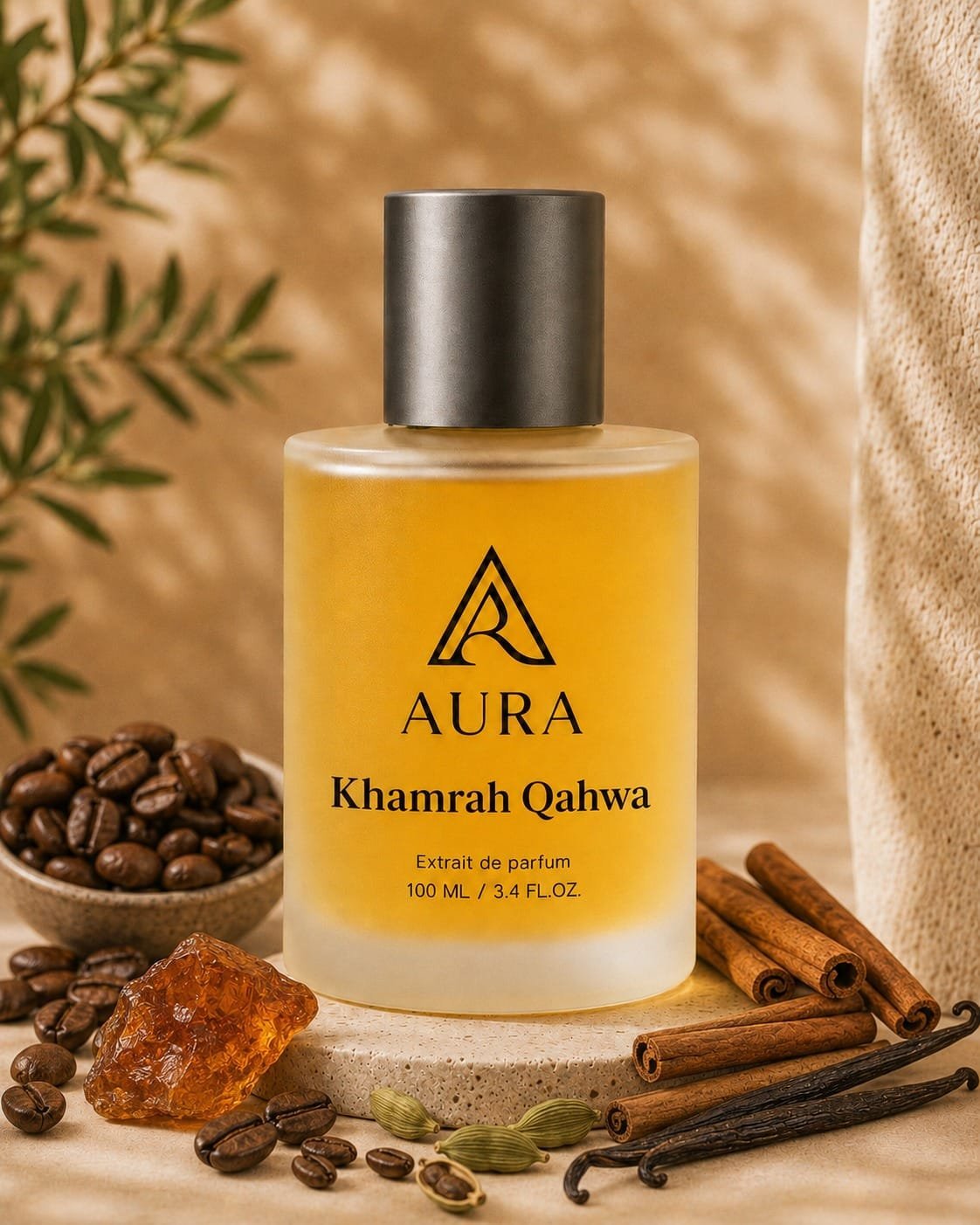 عطر أورا خمرة قهوة AURA Khamrah Qahwa – عطر رجالي فاخر بنفحات القهوة والتوابل والفانيليا الدافئة
