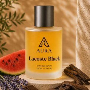 عطر أورا لاكوست بلاك AURA Lacoste Black – عطر رجالي فاخر بنفحات البطيخ واللافندر والأخشاب العطرية