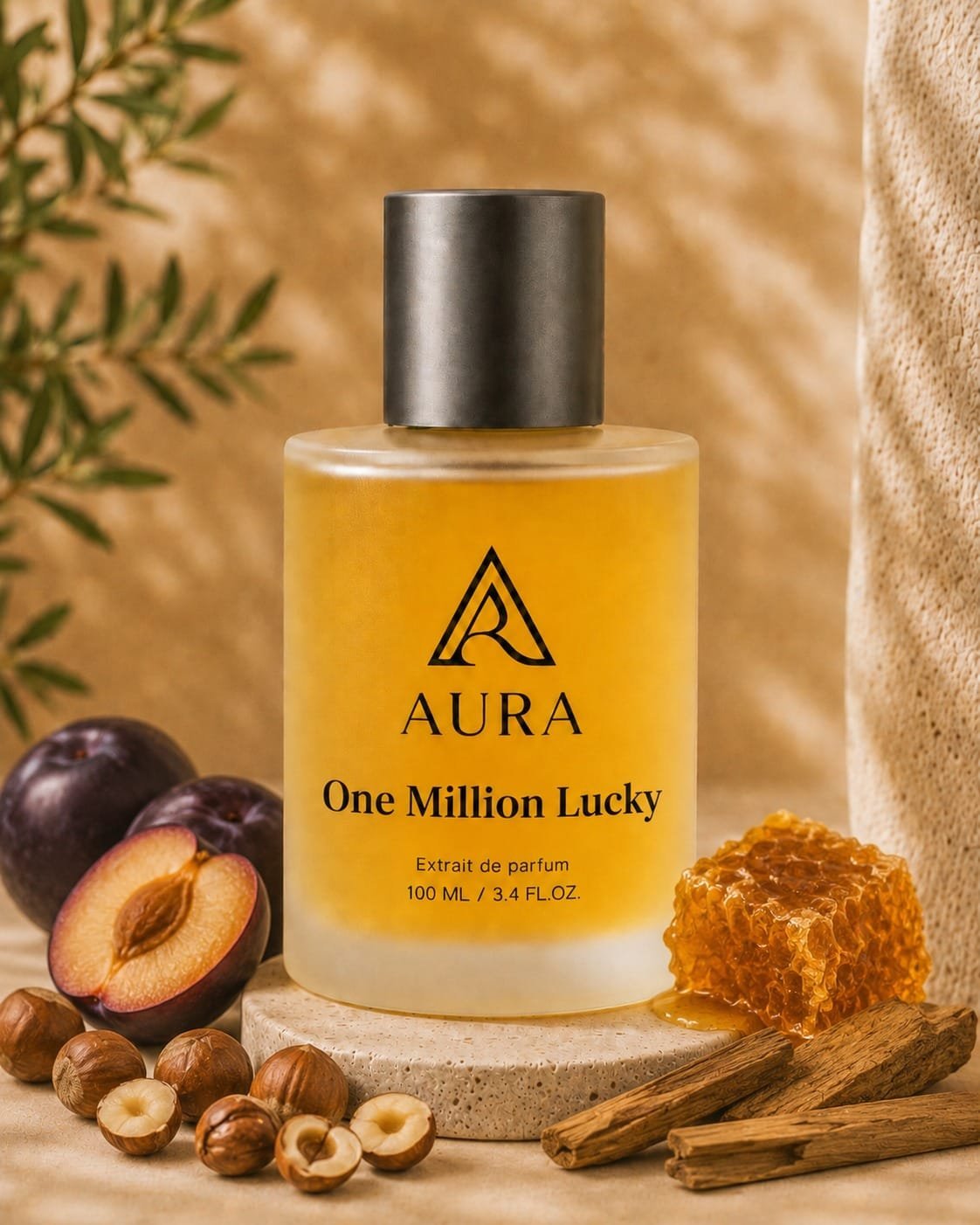 عطر أورا وان مليون لاكي AURA One Million Lucky – عطر رجالي فاخر بنفحات البرقوق والعسل والبندق