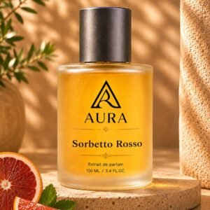 عطر أورا سوربيتو روسو AURA Sorbetto Rosso – عطر نسائي فاكهي منعش بنفحات الحمضيات والتوت الأحمر